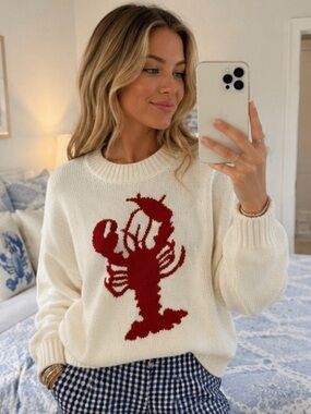 Lobster Sweater Tuckernuck La Ligne KULE Staud Coastal Nantucket Style NWT